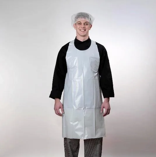 White LDPE disposable apron